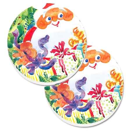 Carolines Treasures Santa Claus Christmas Surprise Set of 2 Cup Holder Car Coaster 6115CARC